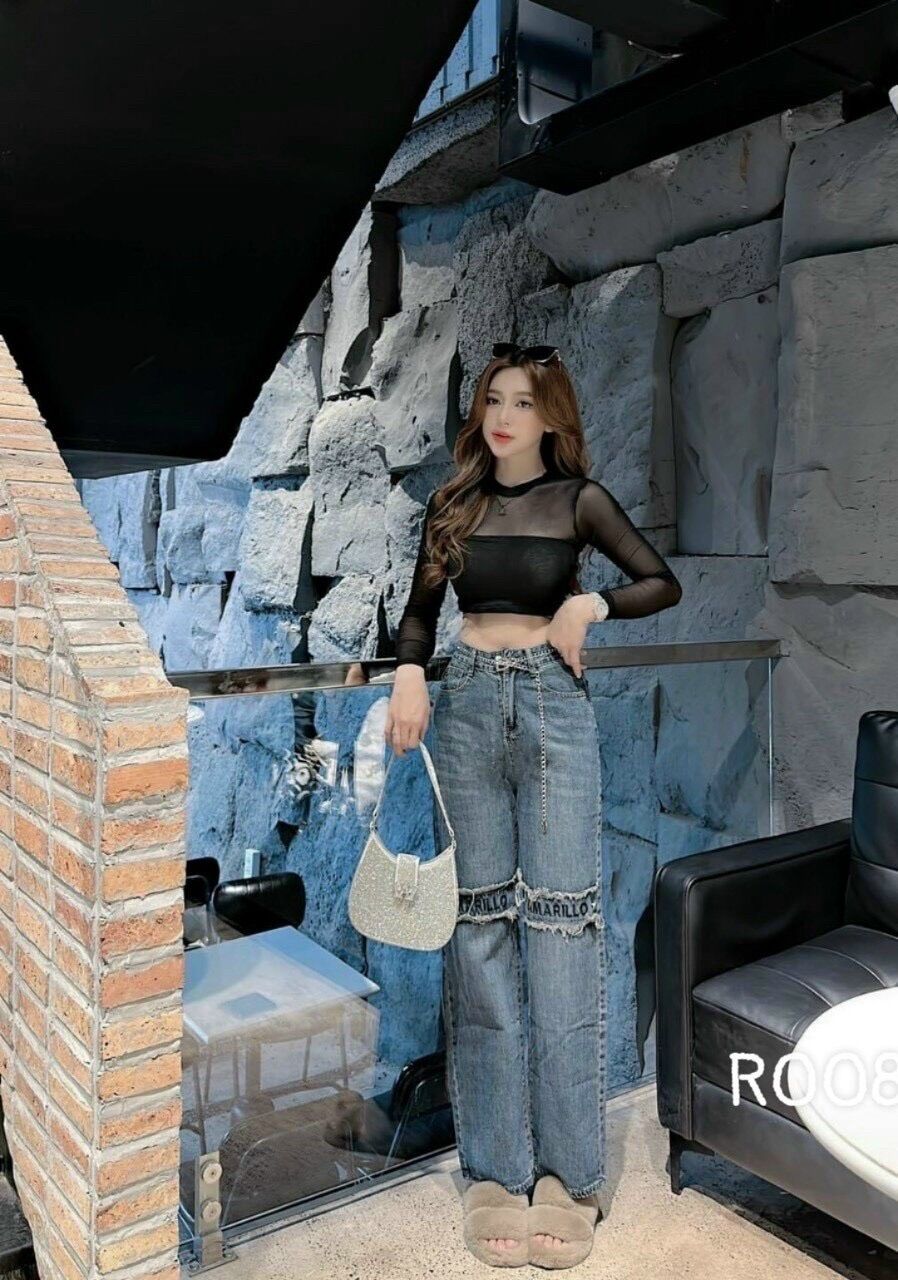 ÁO CROPTOP PHỐI LƯỚI CƯC MLEM MLEM AL123