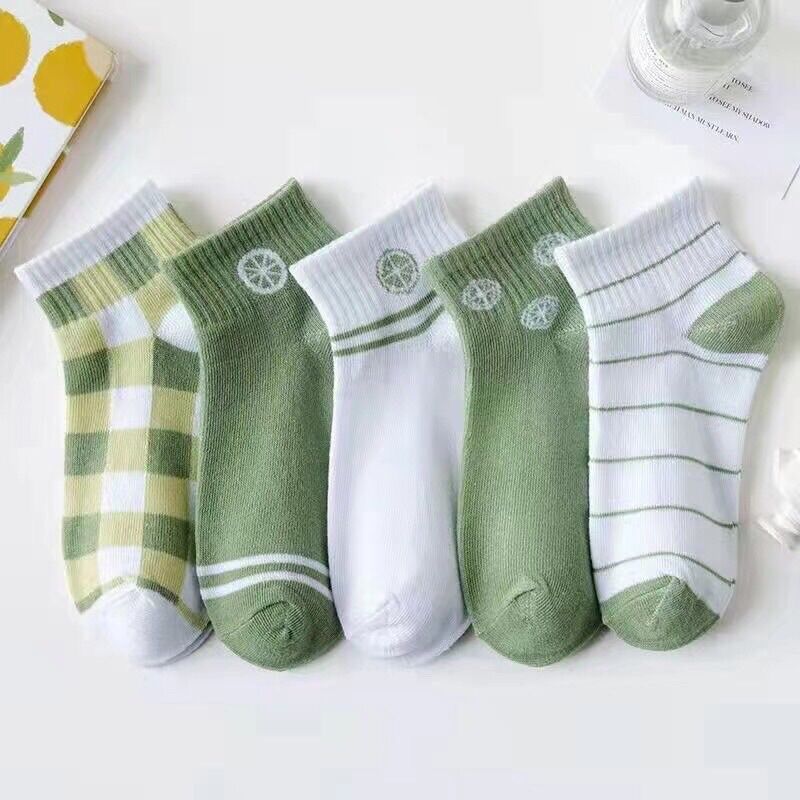 Combo 5 đôi tất, vớ nữ cổ ngắn nhiều kiểu xinh