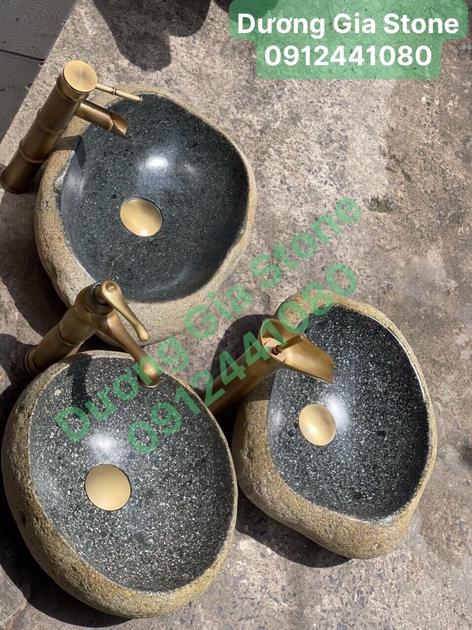 Lavabo đá cuội tự nhiên