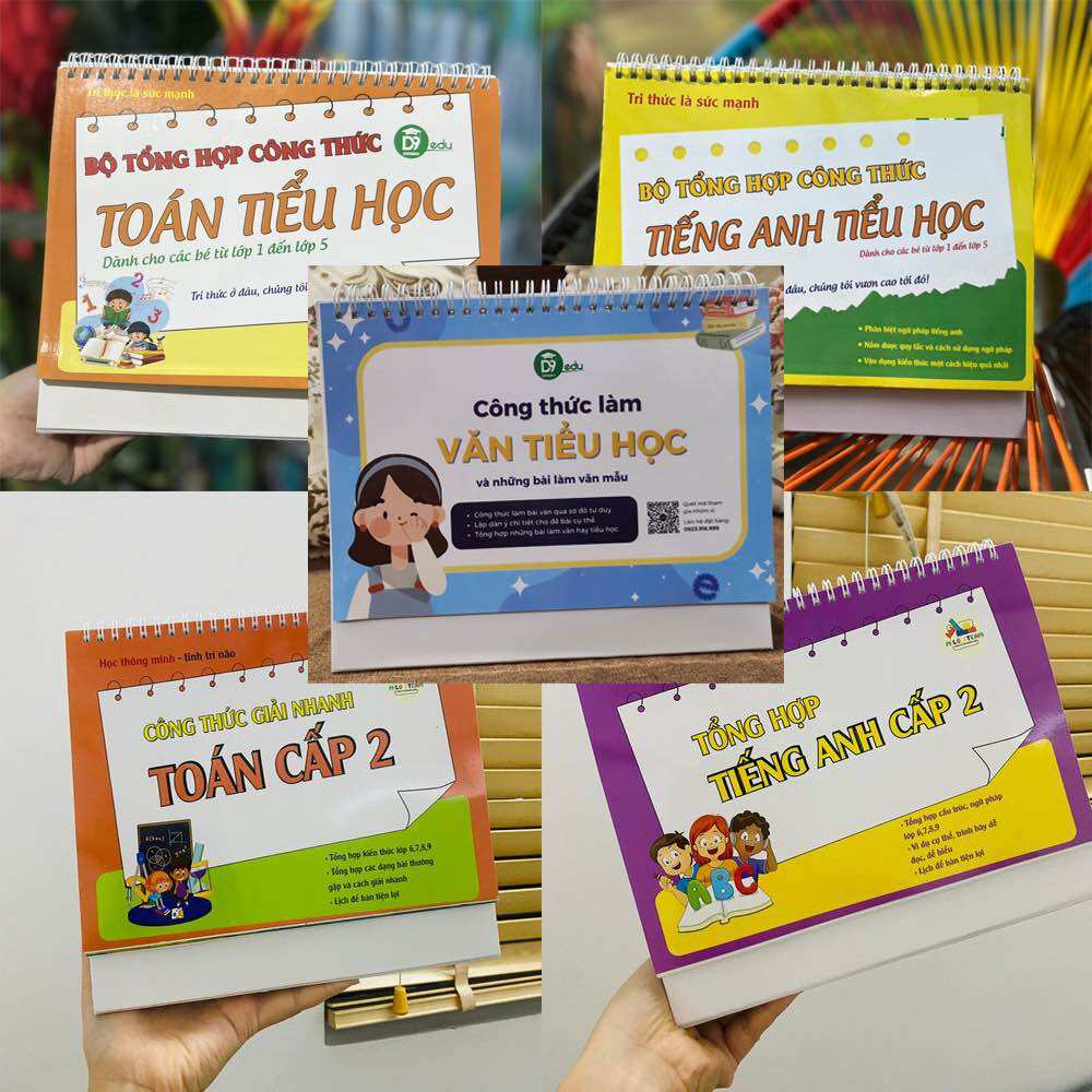 Sách - Combo Lịch công thức Toán + Tiếng Anh (cấp 2)
