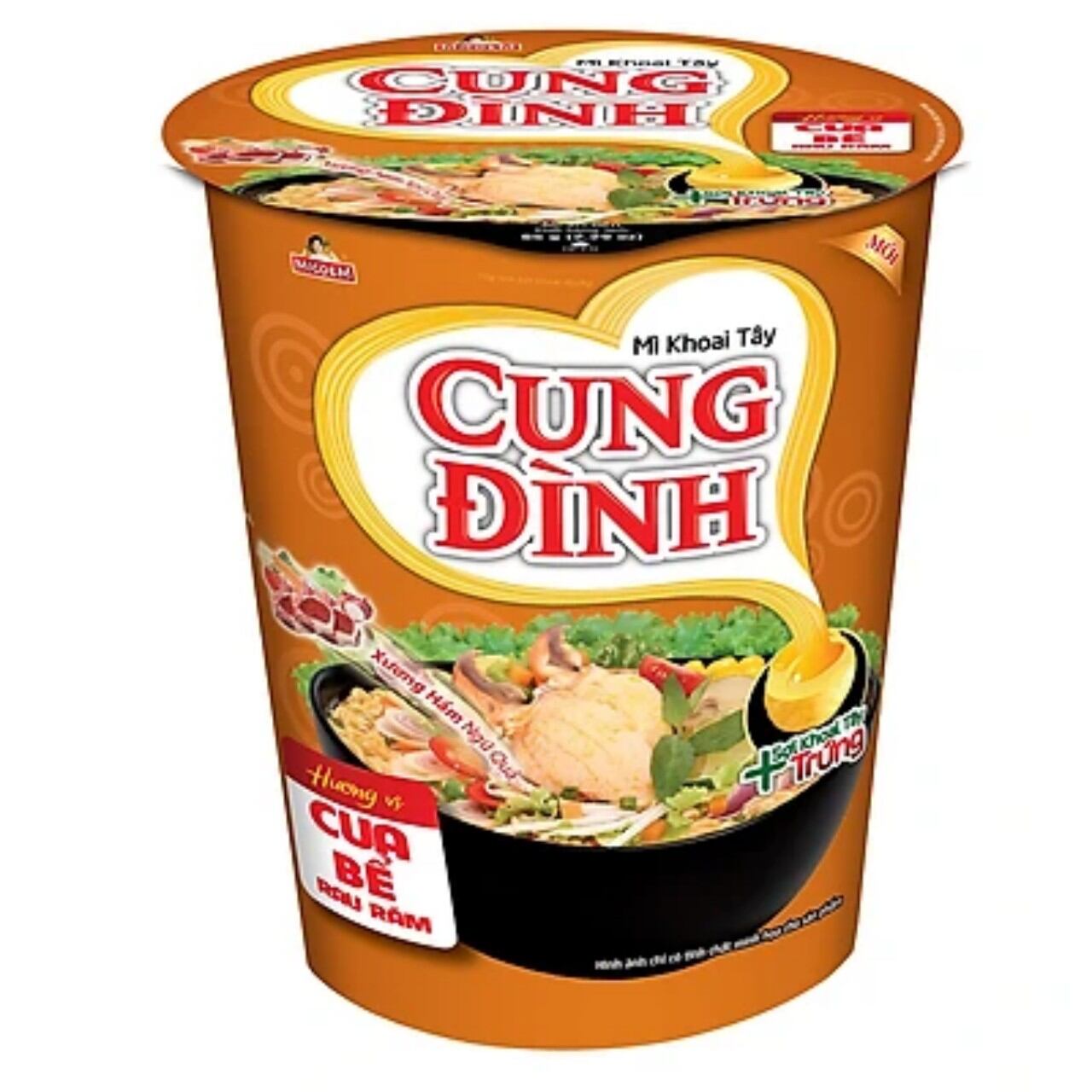 Thùng mì ly hương vị Bò Hầm + Trứng Cung Đình ( thùng 24 ly, ly 100g )
