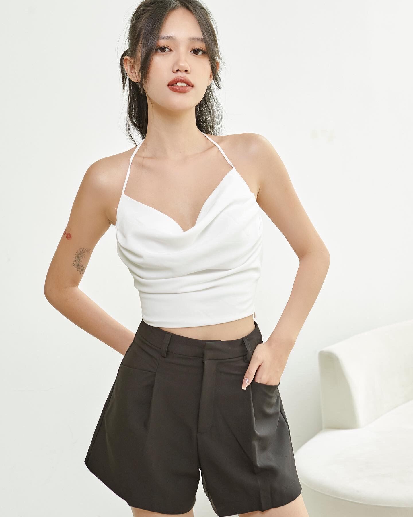 Xả kho jamelie veronica crop - white version