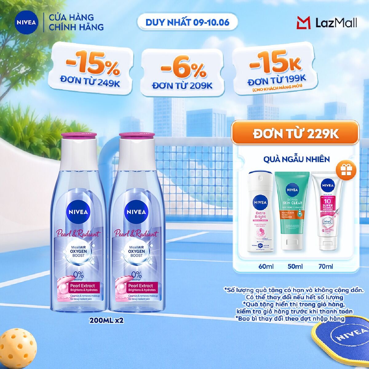 Bộ 2 Nước Tẩy Trang NIVEA Làm Sáng Da Extra Bright Make Up Clear Micellar Water 200ml - 84911