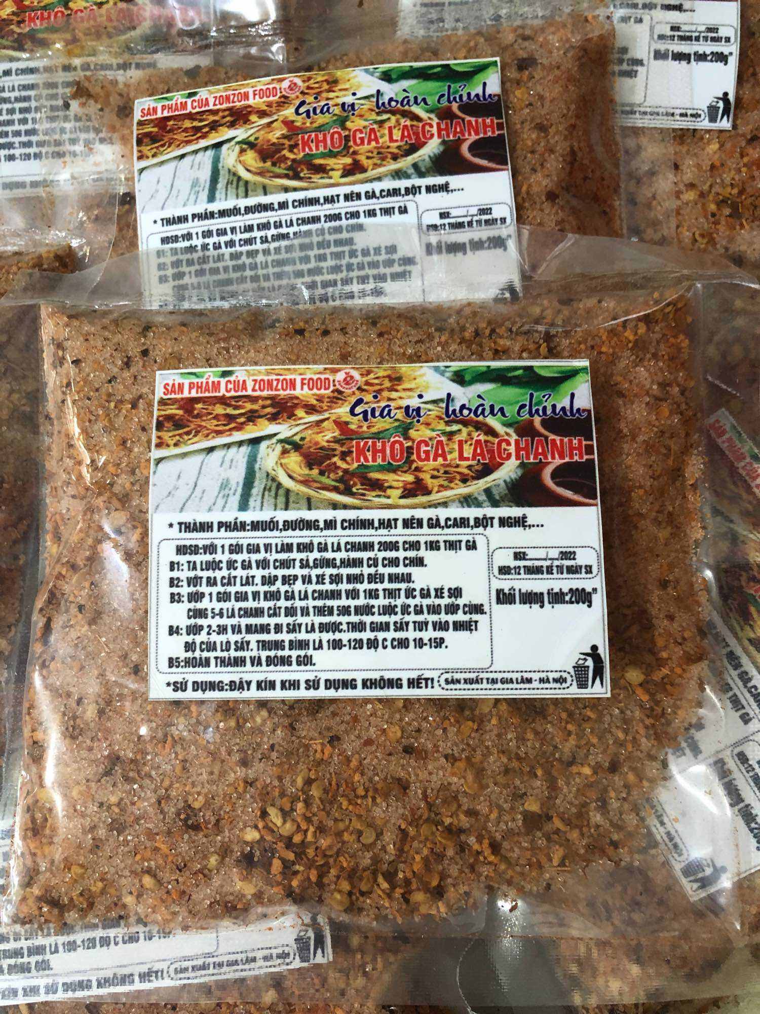 Gia vị hoàn chỉnh làm khô gà lá chanh