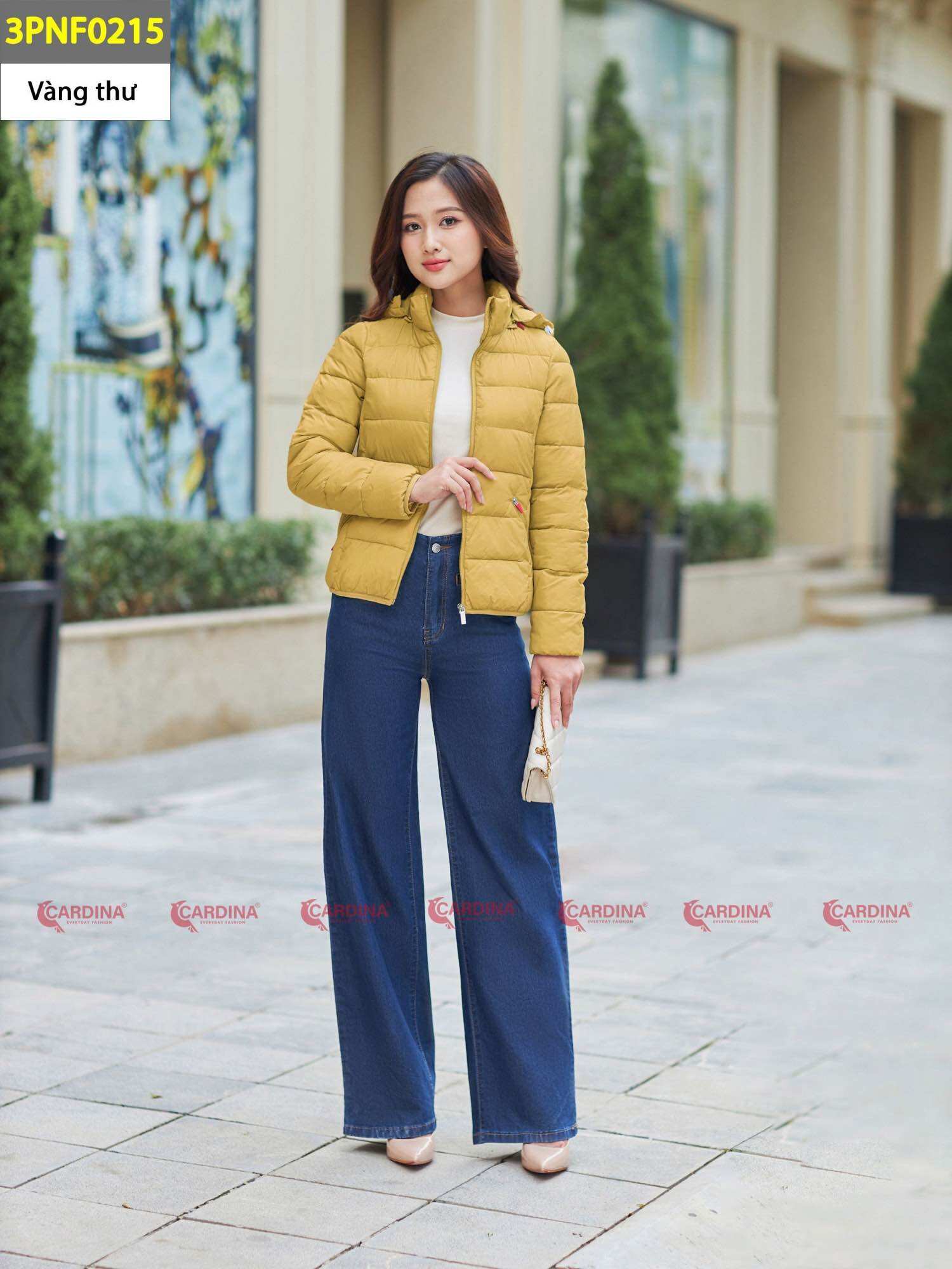 Áo phao nữ 𝐂𝐀𝐑𝐃𝐈𝐍𝐀 chần bông nhật bản cao cấp dáng ngắn siêu nhẹ siêu ấm 3pnf02