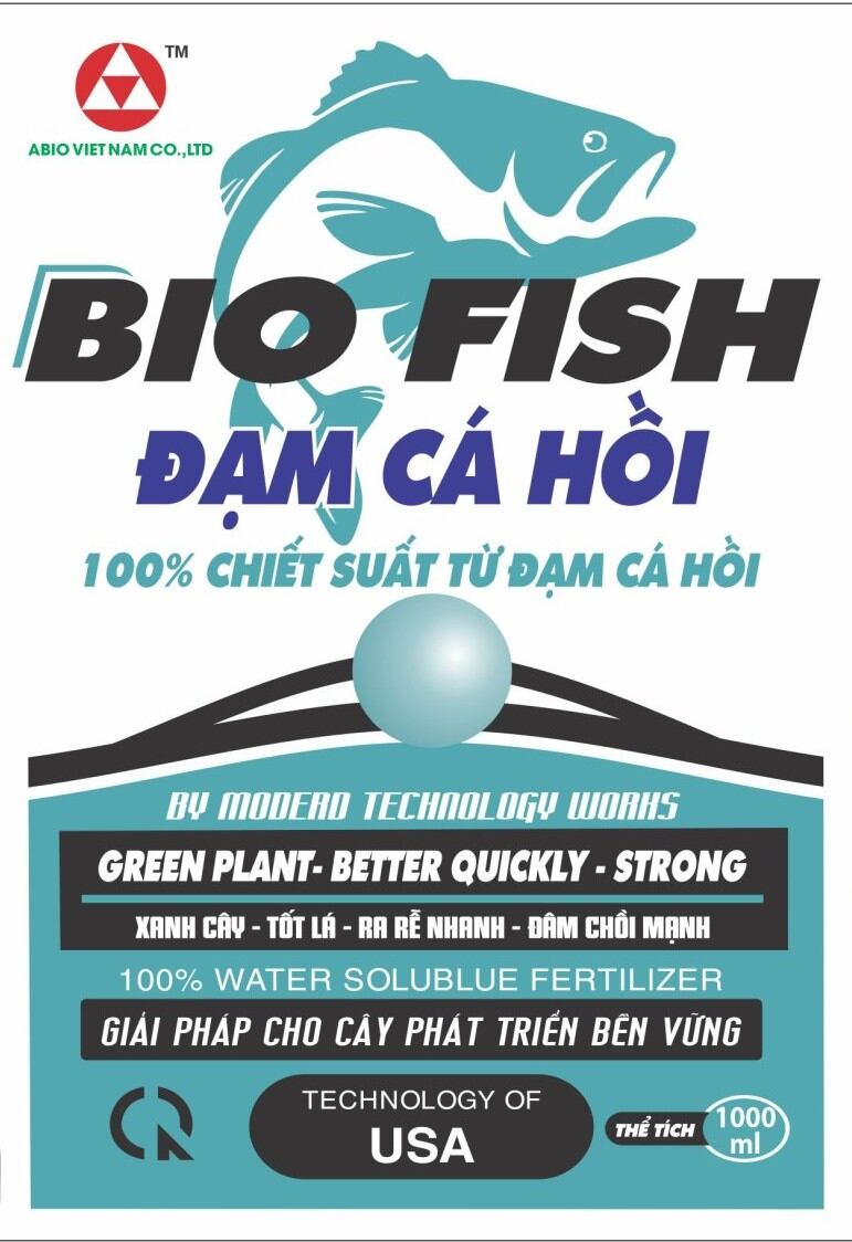 Phân bón lá bio fish - đạm cá hồi. chai 1l sử dụng được 400 lít nước.