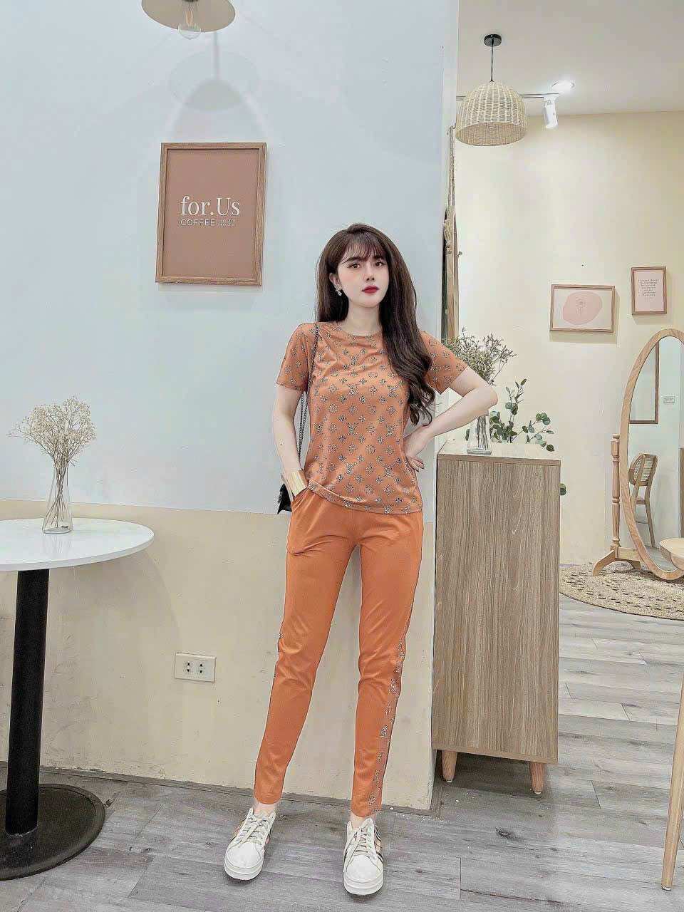 Sét bộ tay ngắn quần dài thun cotton phôm ôm