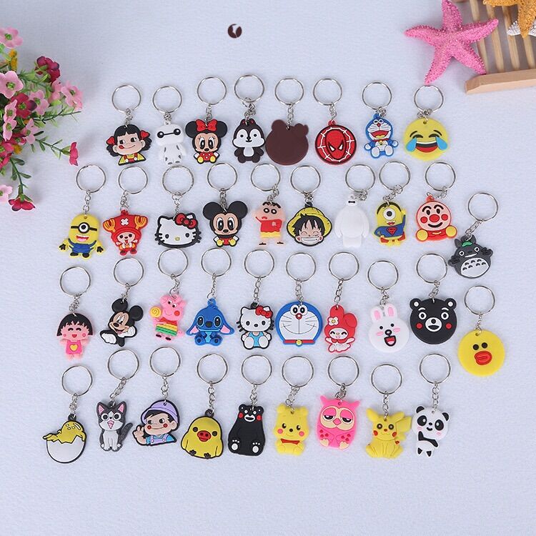 Set 5 móc khoá silicon 1 mặt giao ngẫu nhiên