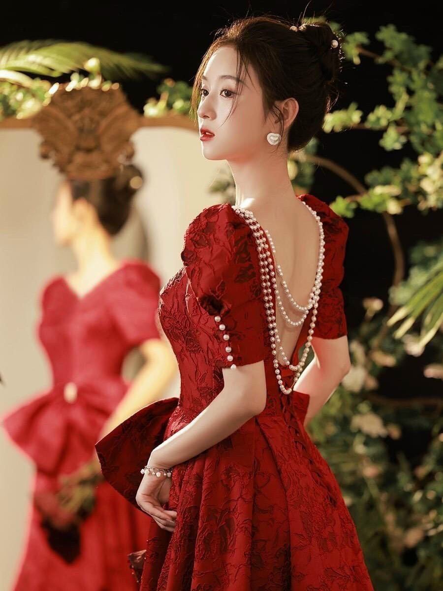 ĐẦM  REN THÊU XÒE PHỒNG DÂY NGỌC