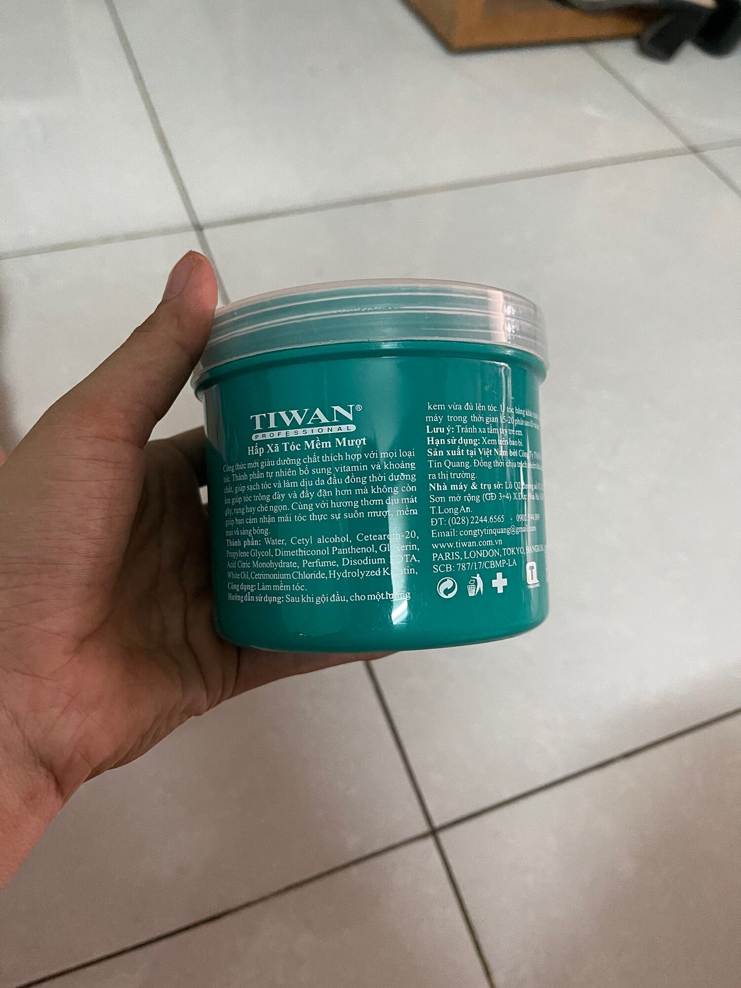 Hấp dầu ủ tóc thảo dược TIWAN 500ml siêu mượt