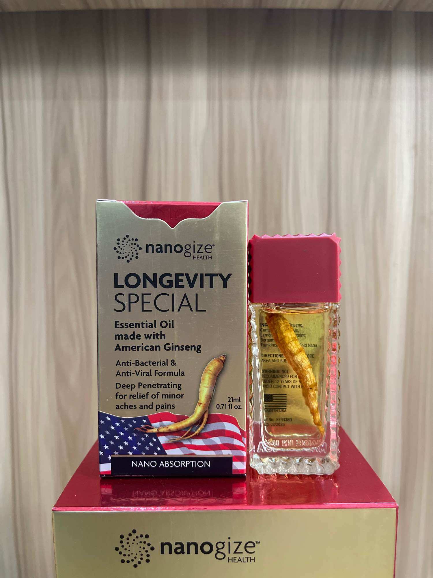Dầu sâm nanogize longevity special ginseng essential oil set / 21ml/ 0.71fl.oz/ hàng usa chính hãng 100%