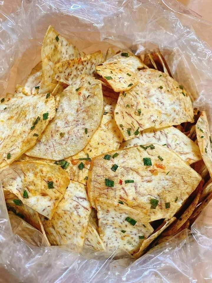 Khoai môn sấy mắm hành
