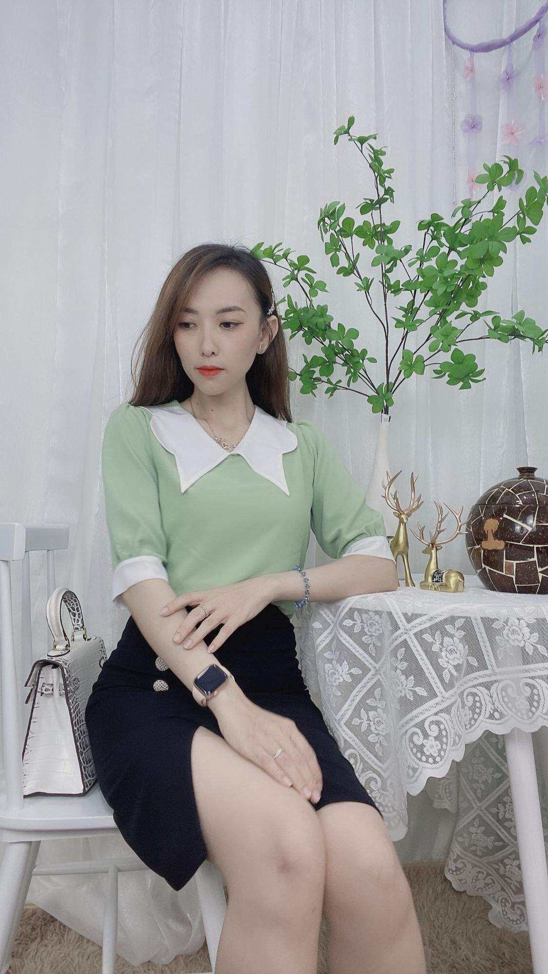 ÁO KIỂU NỮ - CÔNG SỞ ĐẸP - ÁO CỔ DÚN BÈO TAY LỠ -