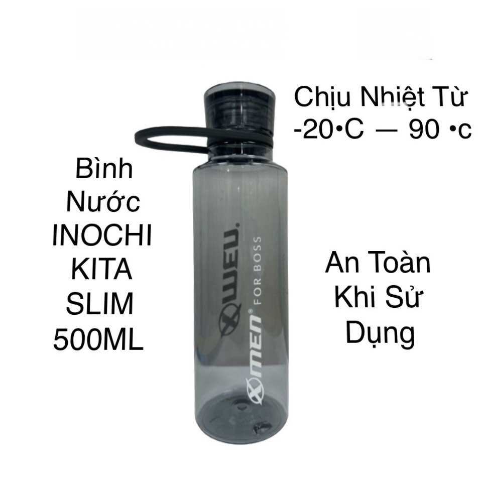Bình nước mang đi học đi chơi, gọn nhẹ, dễ thương inochi - kita slim 500ml