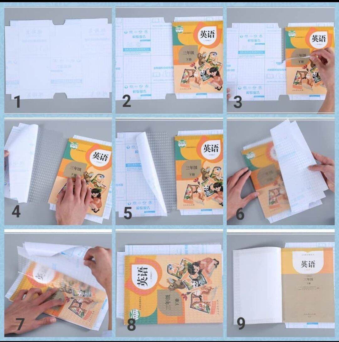 Set 10 tờ decal trong suốt bọc sách vở