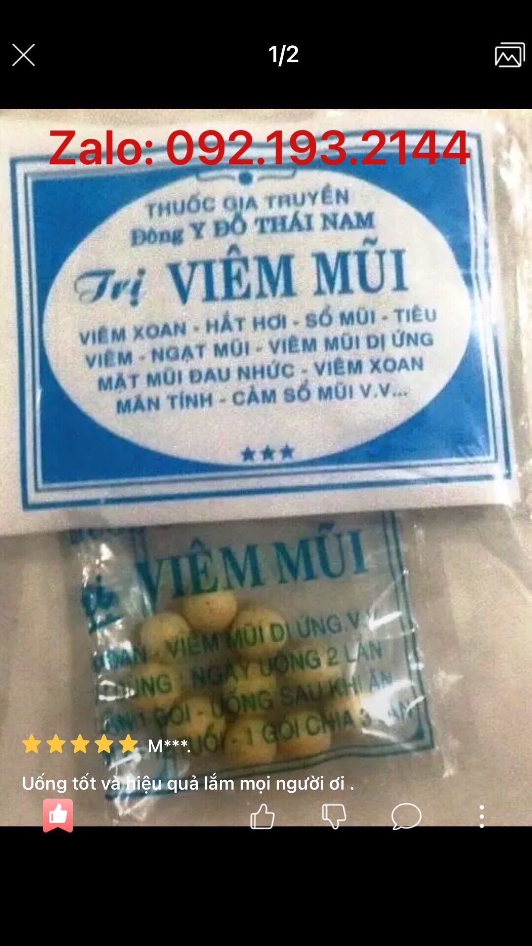 50 gói viêm mũi-viêm xoan dạng viên chính gốc Đỗ Thái Nam