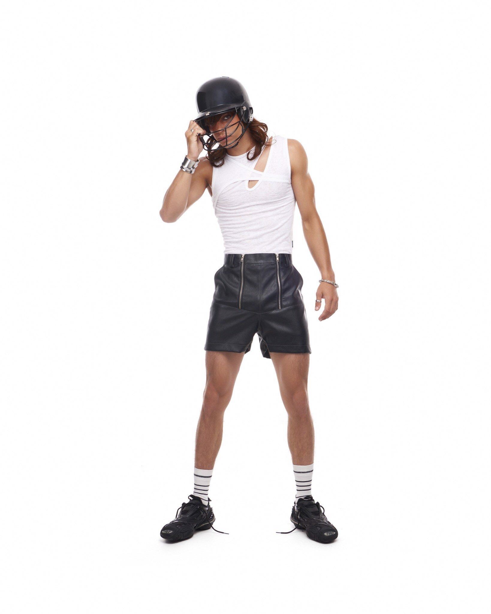 QUẦN SHORTS DA LIDER 2-SHOT LEATHER SHORTS - Black