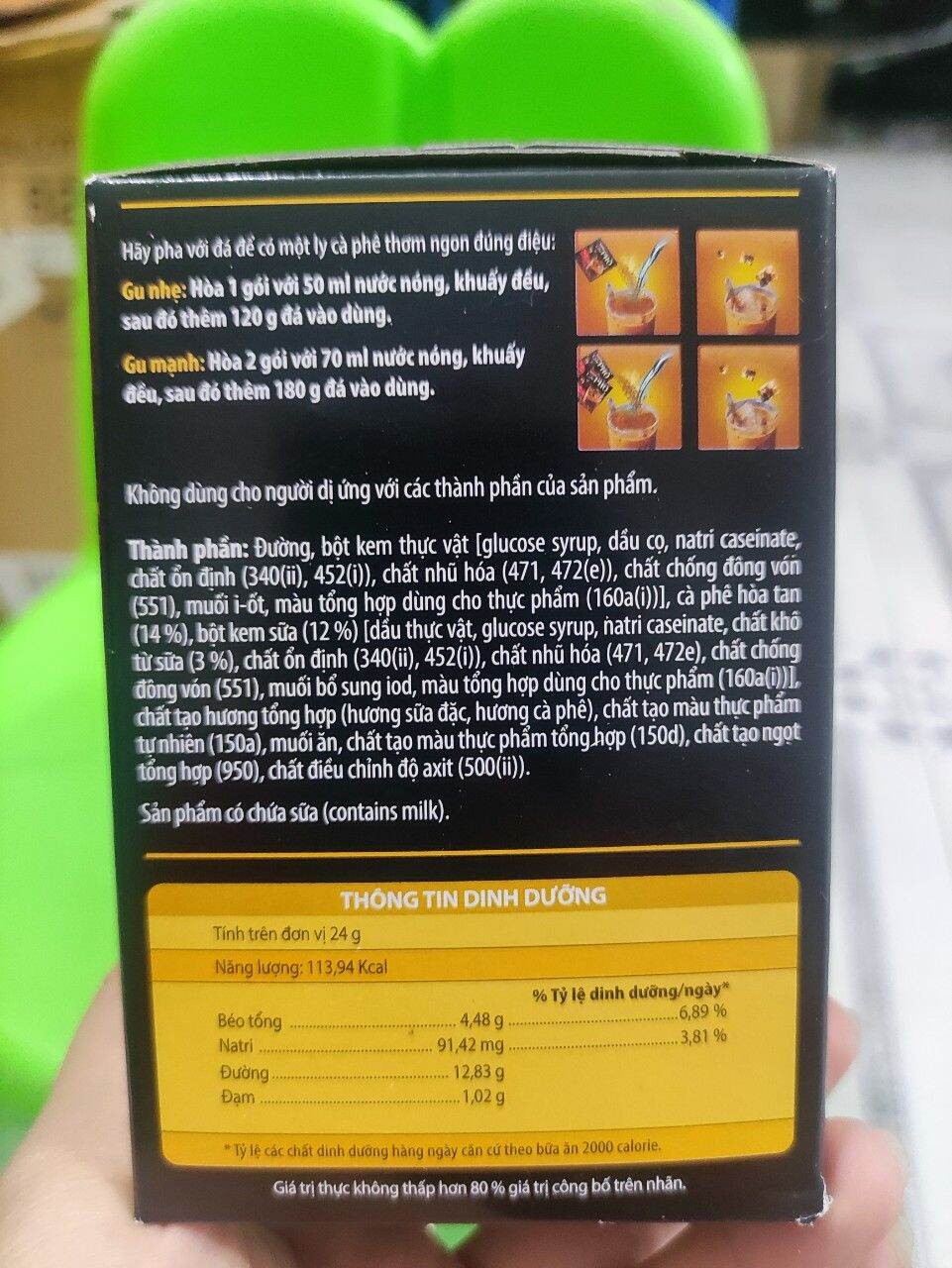 Cà phê PHỐ sữa đá hộp 10 gói*24g