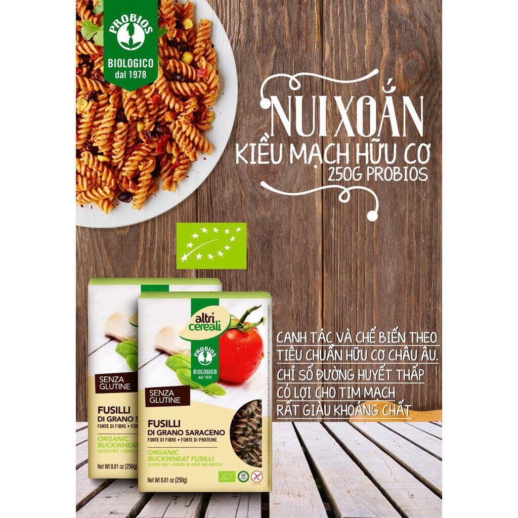 [ Tách lẻ 50g ] Nui ống đậu lăng vàng hữu cơ Probios - Ý