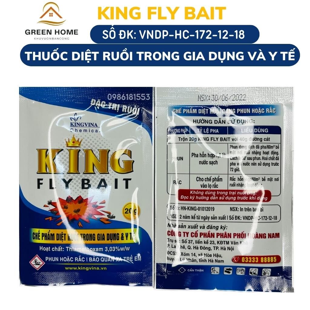 Thuốc diệt ruồi king fly bait, tiêu diệt các loại ruồi hiệu qủa - an toàn