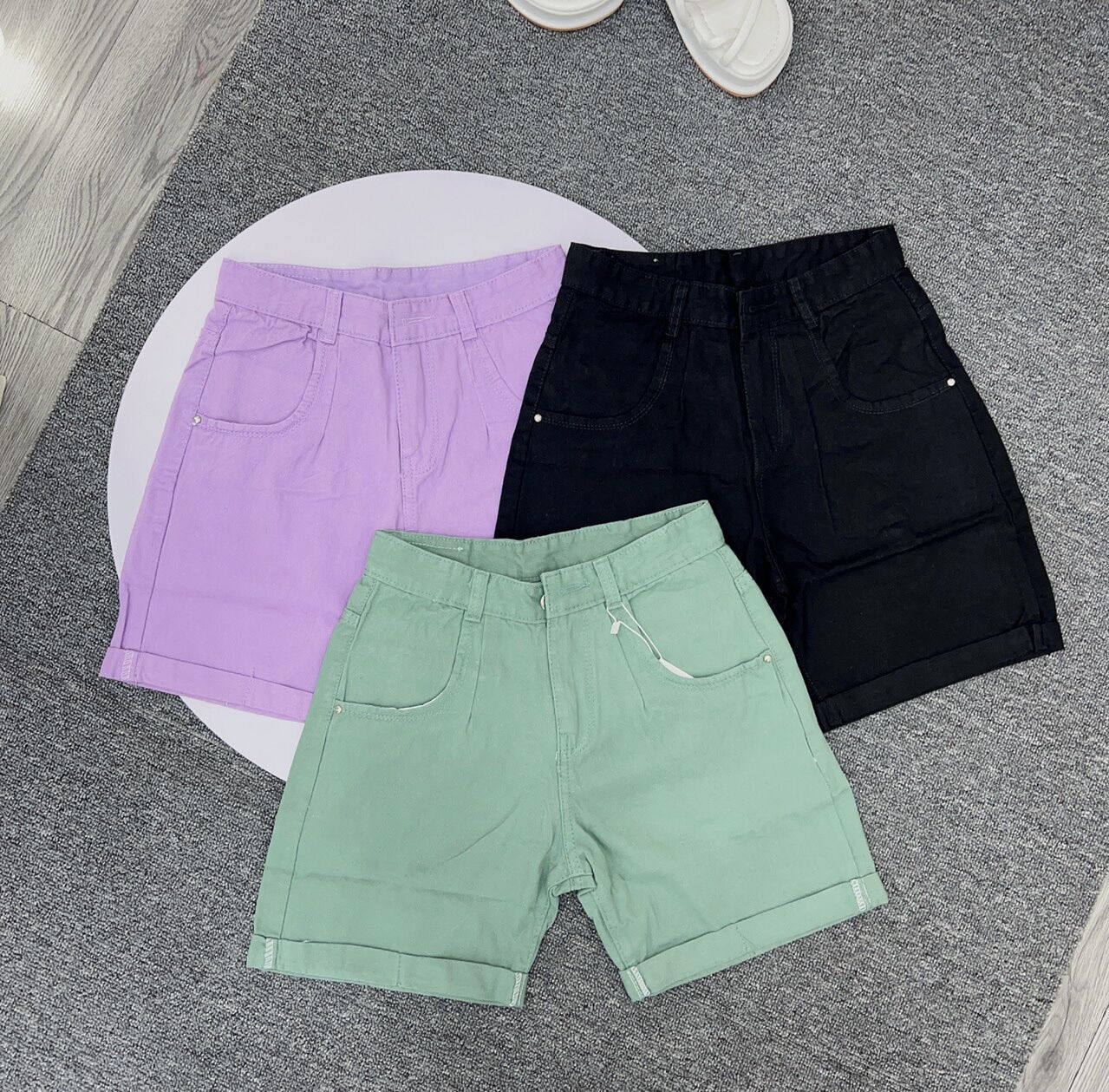 Quần Short jeans ngố đùi nữ lật lai