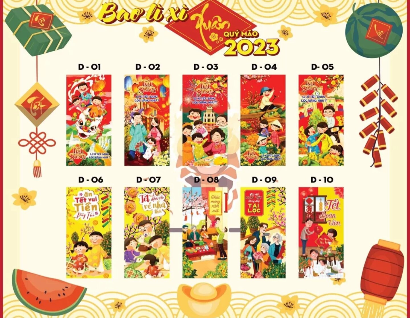 Combo 10 bao lì xì Tết 2023