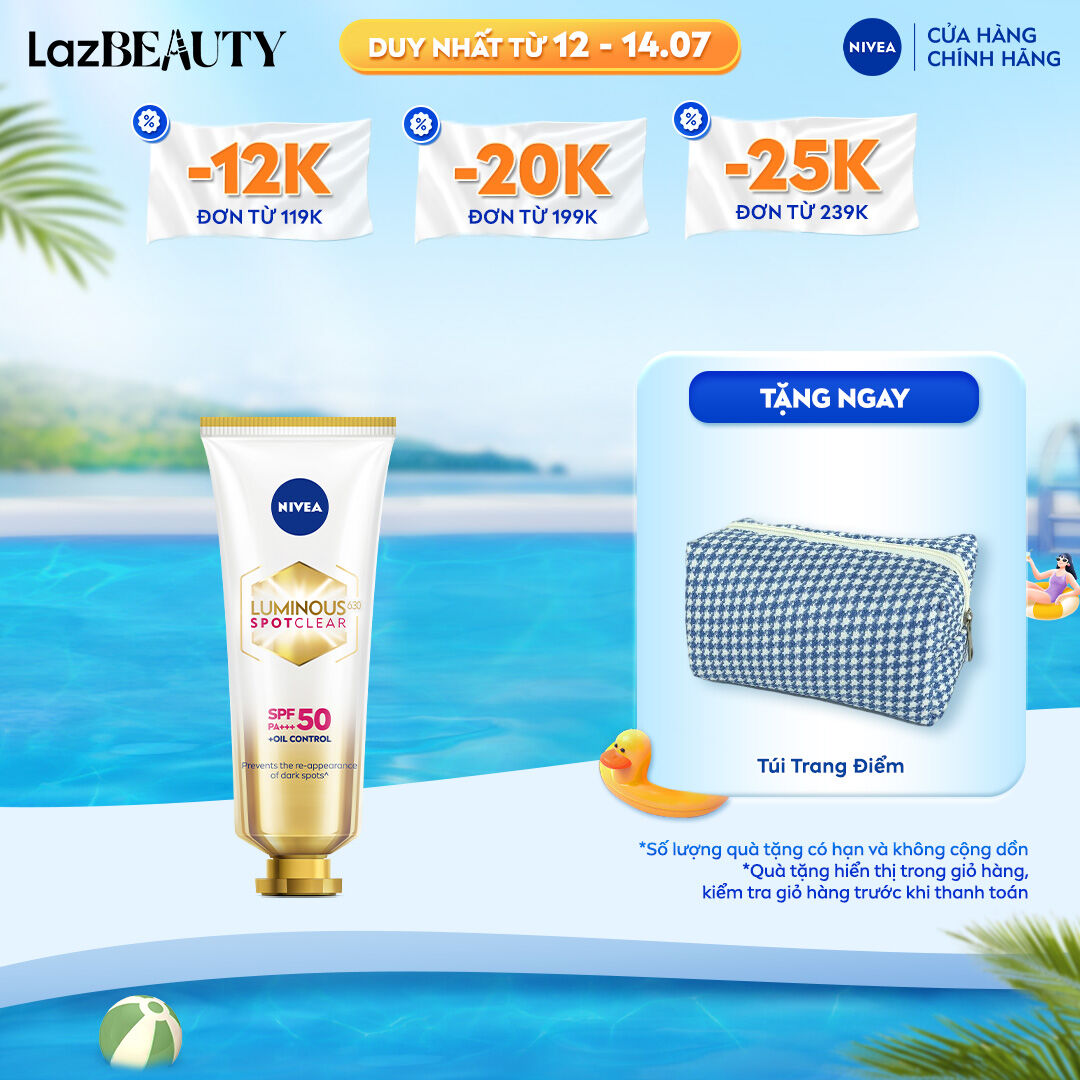 Kem chống nắng dưỡng da nivea luminous 630 giúp làm mờ đốm nâu ngăn ngừa thâm nám spf50 pa+++ - 89581