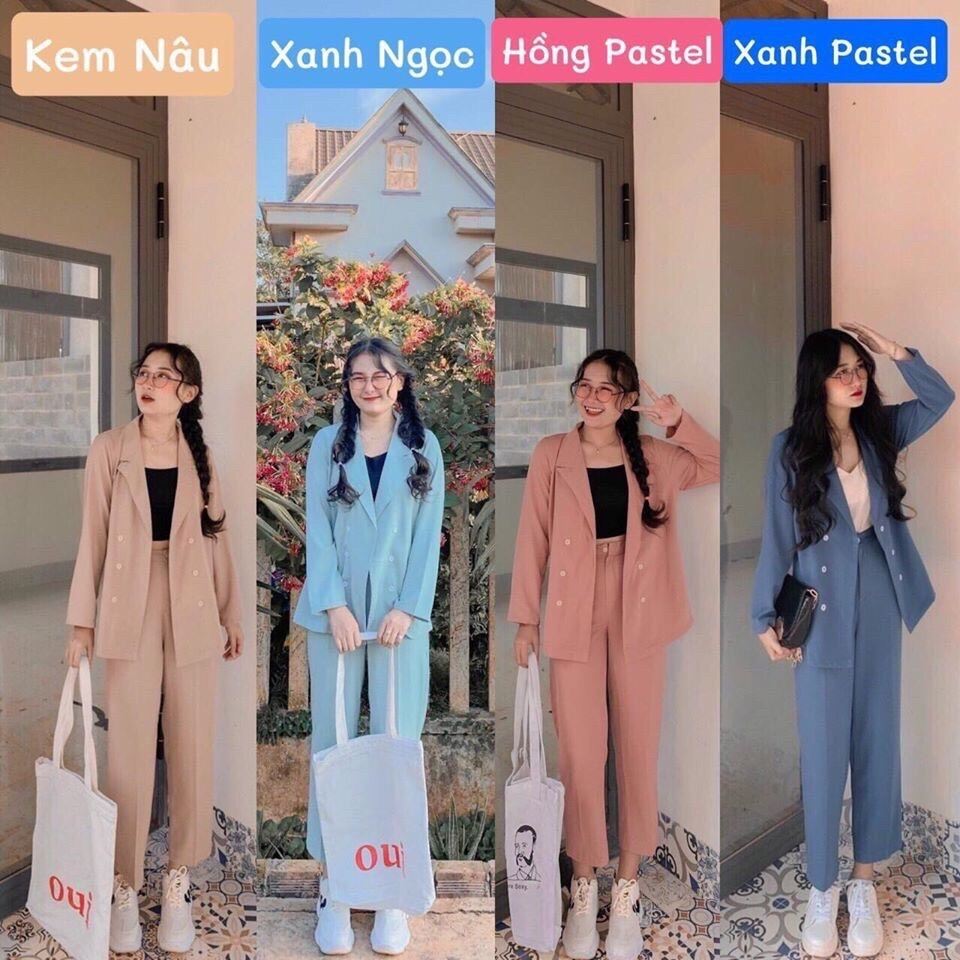 Set vest nữ công sở thanh lịch, Set áo và quần 2 món trẻ trung, Set quần áo nữ phong cách hàn quốc - enfarme shop