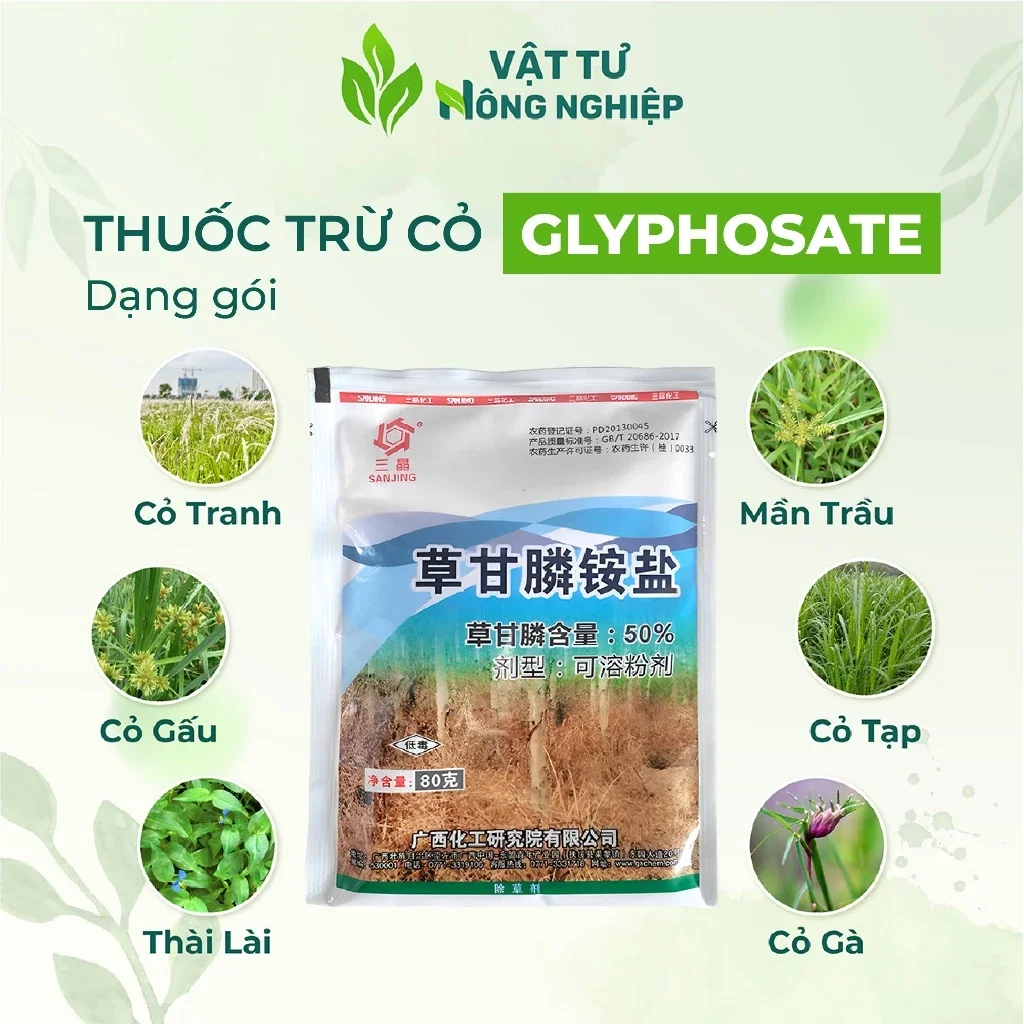 Thuốc diệt cỏ dạng hạt lưu dẫn mạnh gói 80g trừ sạch cỏ tận gốc
