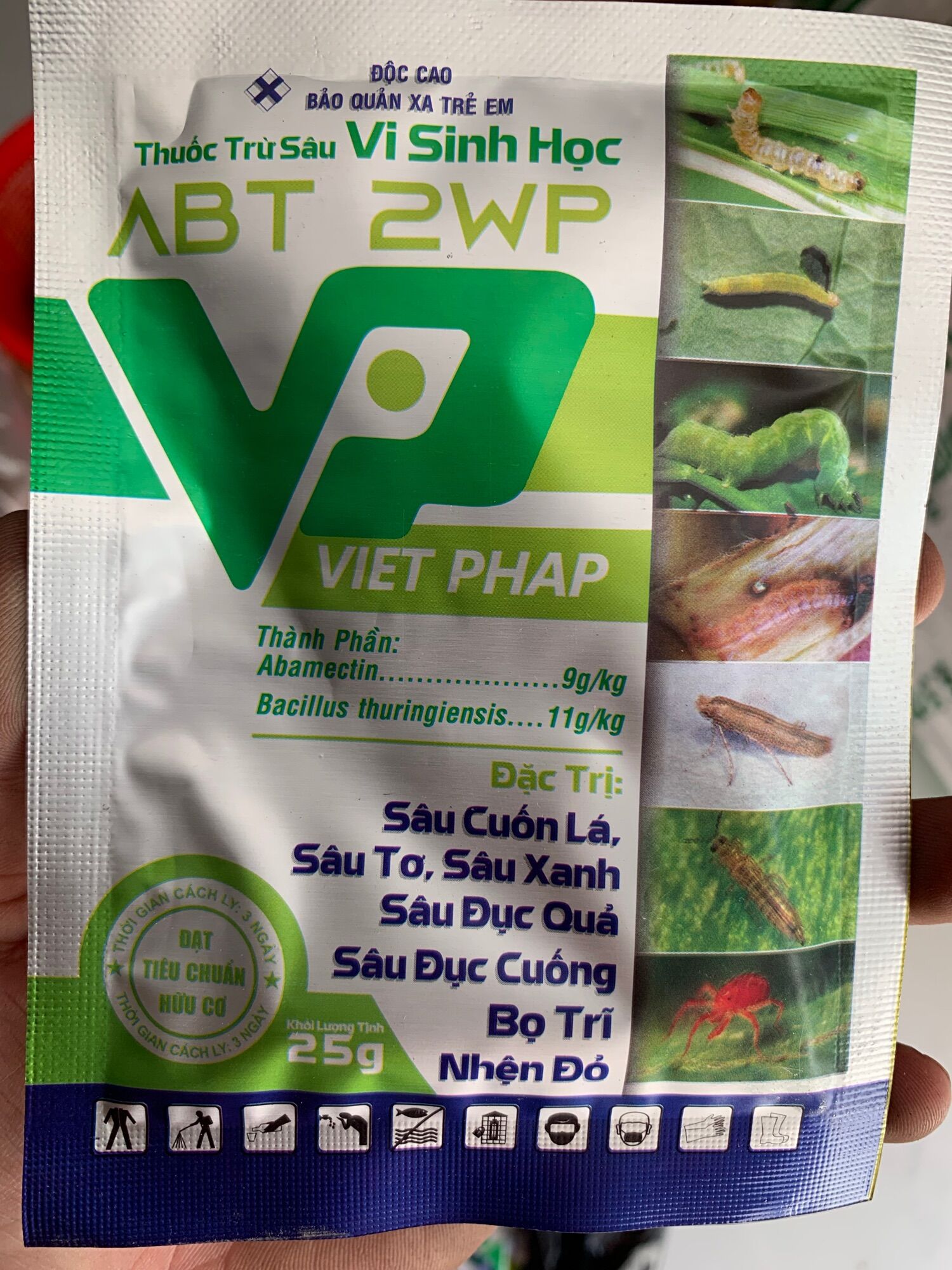 Thuốc Trừ Sâu VI SINH HỌC ABT 2WP Việt Pháp gói 25gram