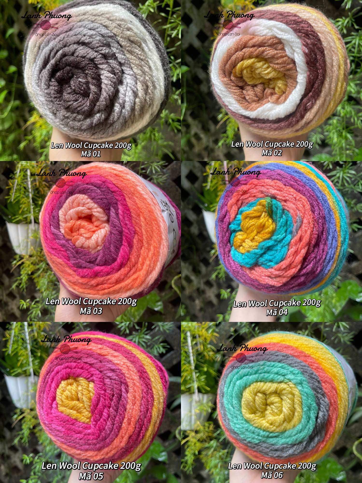 Len Wool Cupcake Sợi To 200g