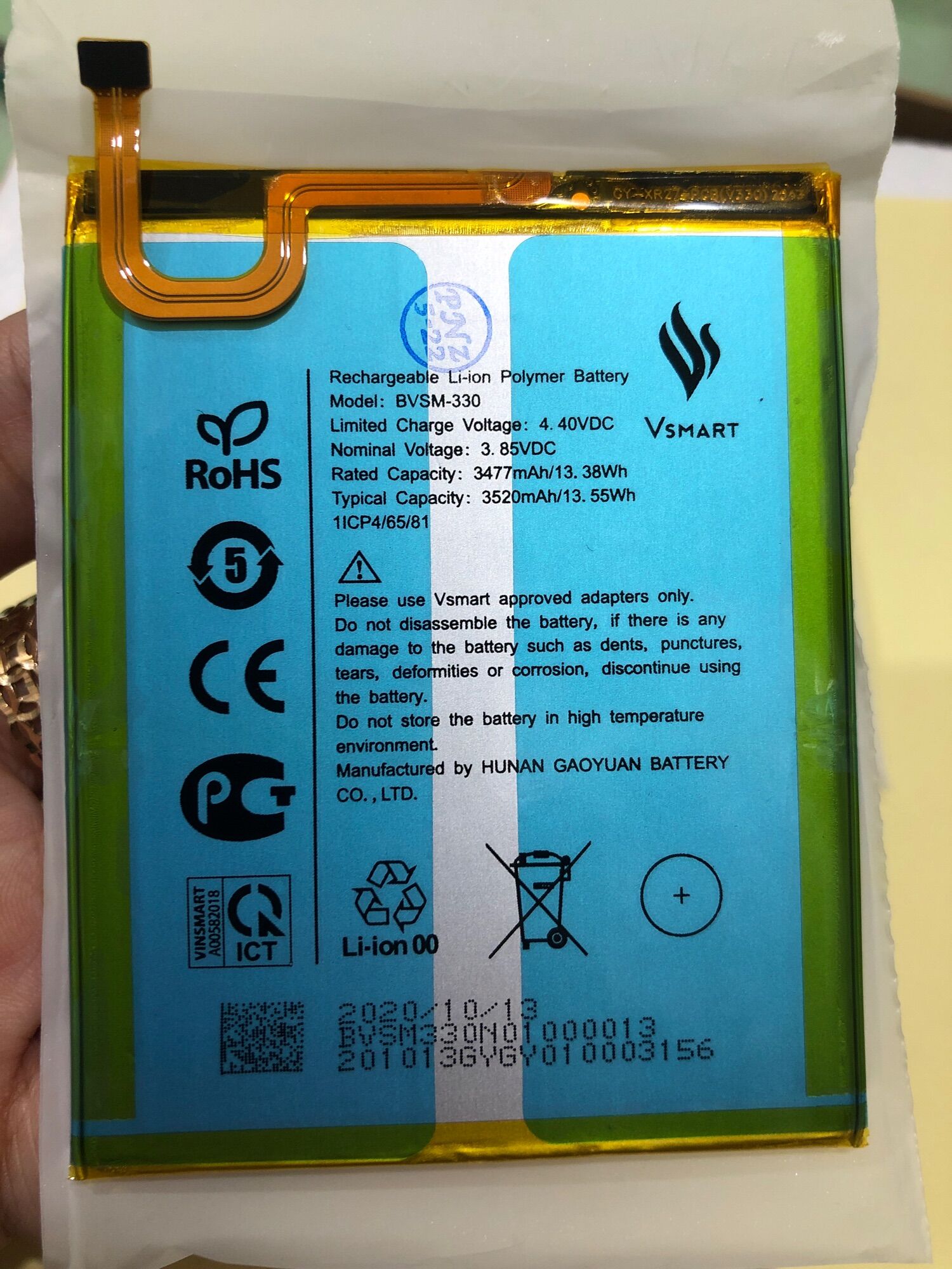 Pin star3 sm330 dung lượng 3520mah zin hãng