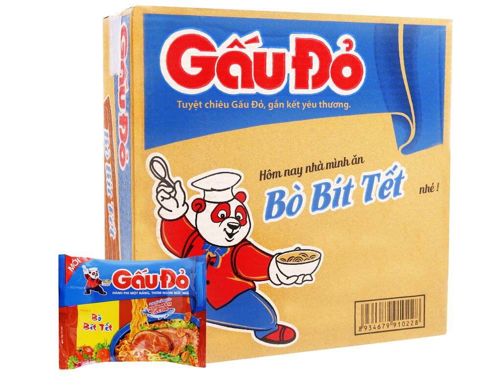 thùng 30 gói mì gấu đỏ