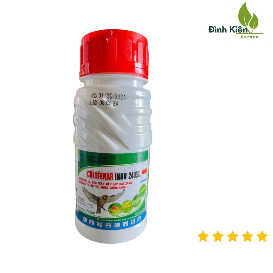 Sạch sâu Chlofenar Indo 240SC (240ml). Cuốn lá, đục thân, rệp sáp, rầy xanh, bọ trĩ, nhện...
