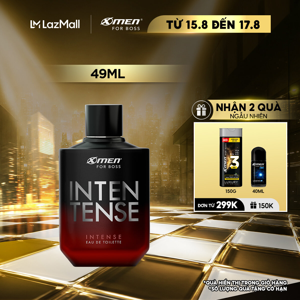 Nước hoa EDT X-Men for Boss Intense - Mùi hương trầm đầy nội lực 49ml