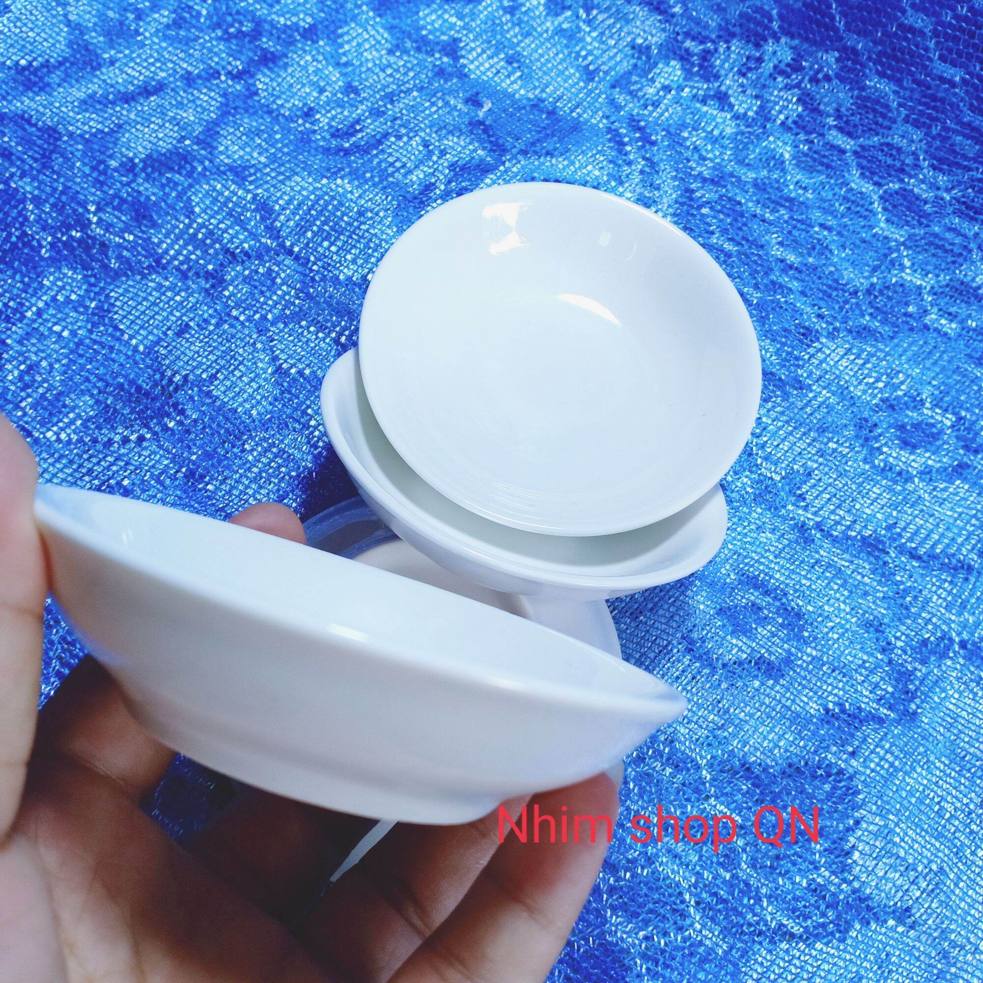 Đĩa tiêu, chén chấm sứ trắng cao cấp Minh Châu