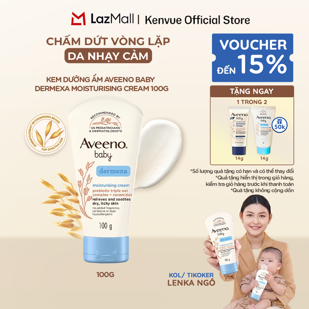 Kem dưỡng ẩm Aveeno Baby Dermexa Moisturising Cream 100g