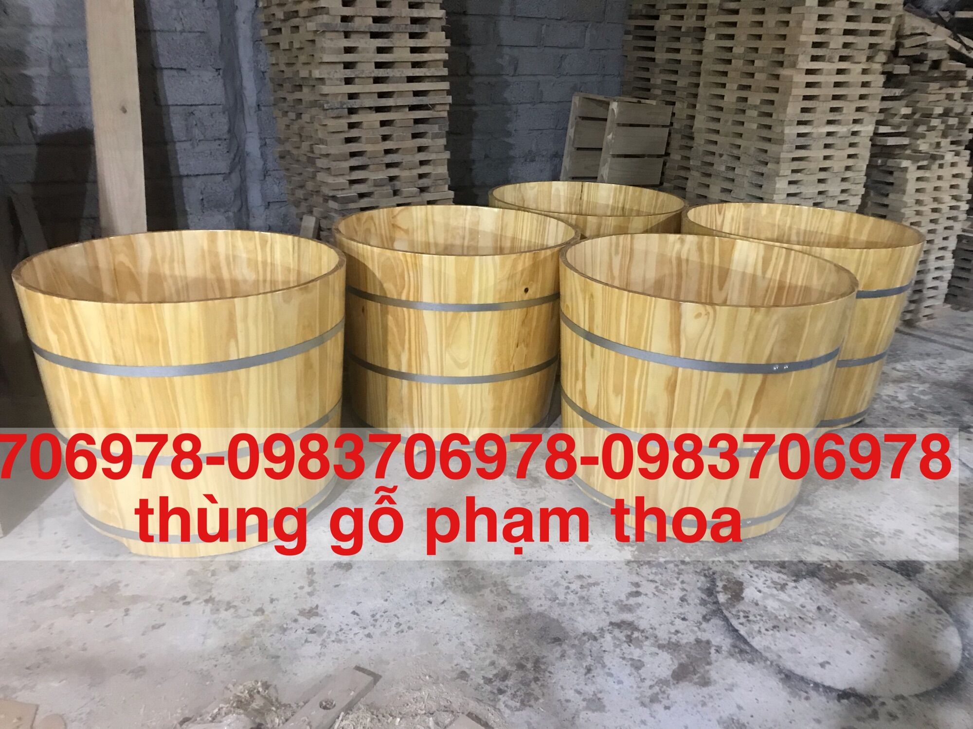 Bồn tắm gỗ thông nhập khẩu cao cấp
