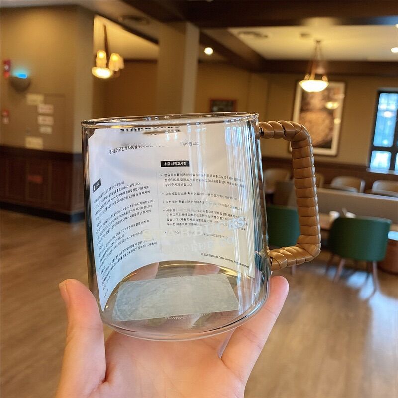 Cốc Ly Starbucks thủy tinh cường lực cốc trả cốc Cà Phê Coffee cup Grande cây mây tre 473ml