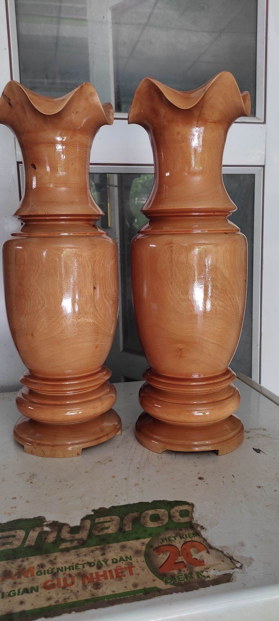 lục bình gỗ cao 35×12cm giá 1đôi