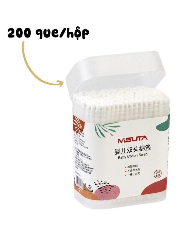 Hộp 200 tăm bông Misuta cho bé