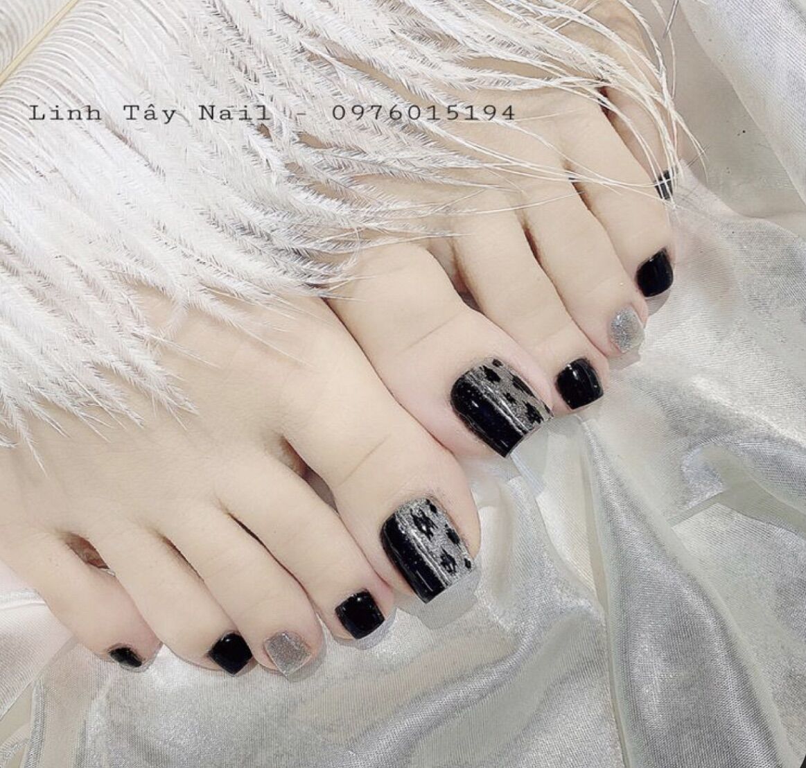 Móng chân giả - nail box thiết kế - bộ 24 móng đủ size kèm keo dũa