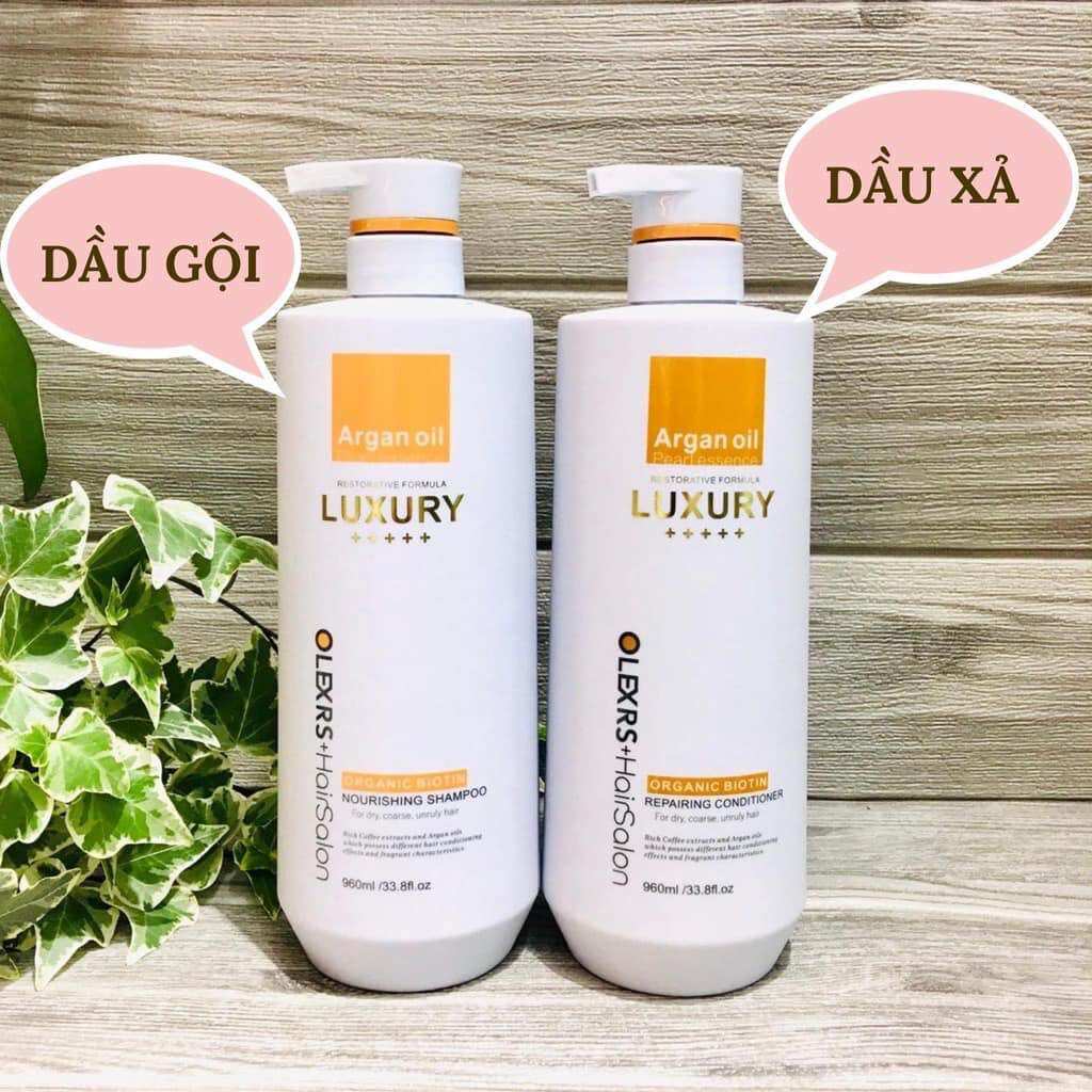 Hoàn tiền 15% - dầu gội xả olexrs luxury dầu gội xả phục hồi tóc hư tổn 960ml chống rụng tóc