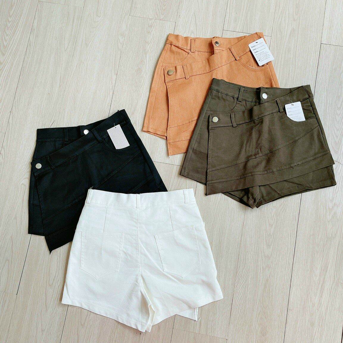 [HCM]Quần Short Kaki Đắp Chéo Giả Váy