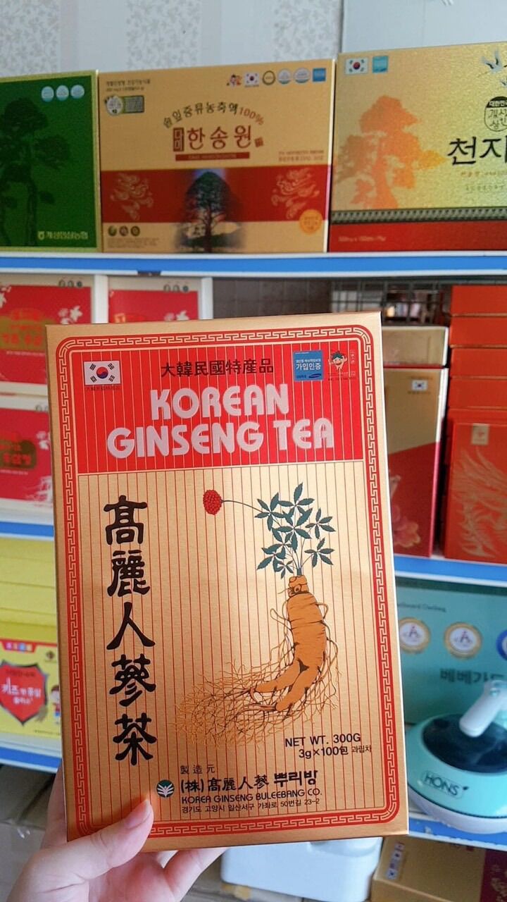 Trà hồng sâm hàn quốc hộp/100 gói x 3gr