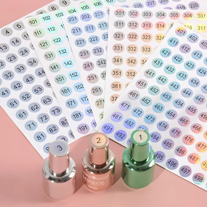 Set tem dán số chai sơn phản quang bảy màu từ 01 đến 300