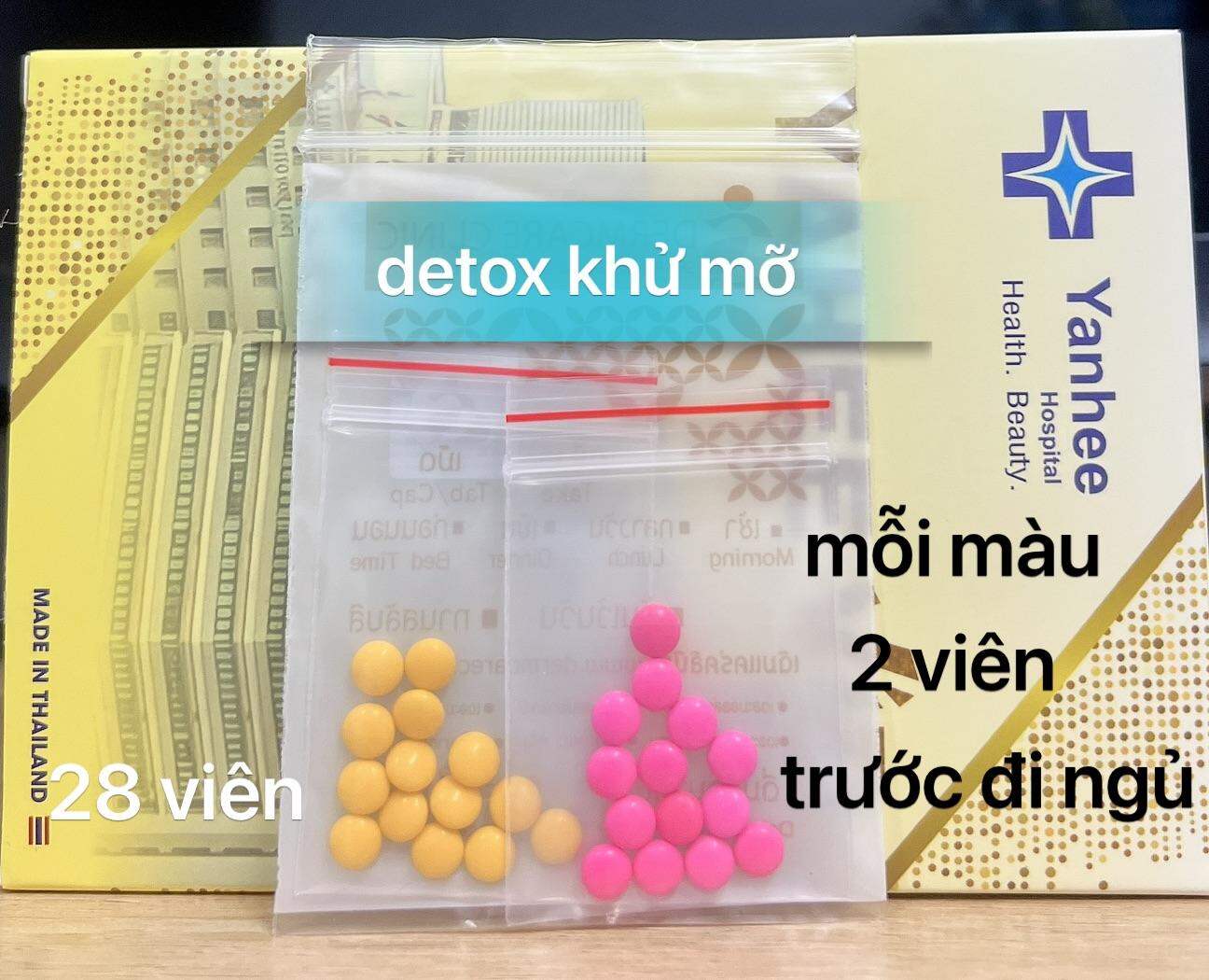 Viên detox vàng hồng giảm cân nhanh  hiệu quả giữ vóc dáng, hỗ trợ kiểm soát cân nặng