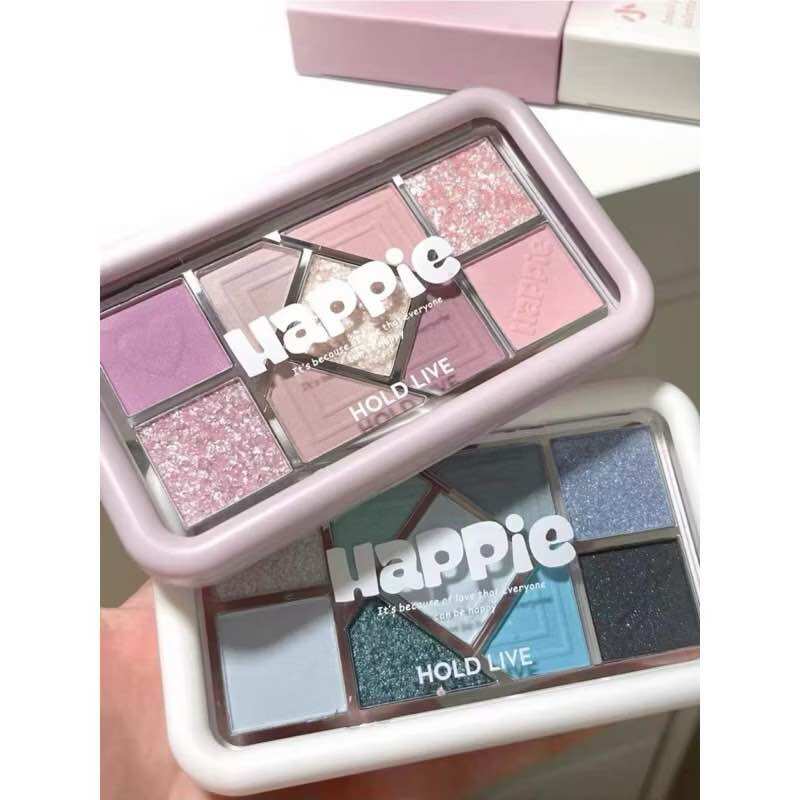 Bảng Phấn Mắt Trang Điểm Mắt HAPPIE 9 Ô HOLD LIVE Trái Tim HL630 Bền Màu kuromi cosmetic bảng mắt happie 9 ô