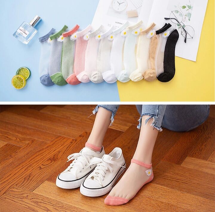 Combo 05 đôi tất, vớ lưới cổ ngắn nữ phong cách Hàn Quốc, giao mẫu ngẫu nhiên