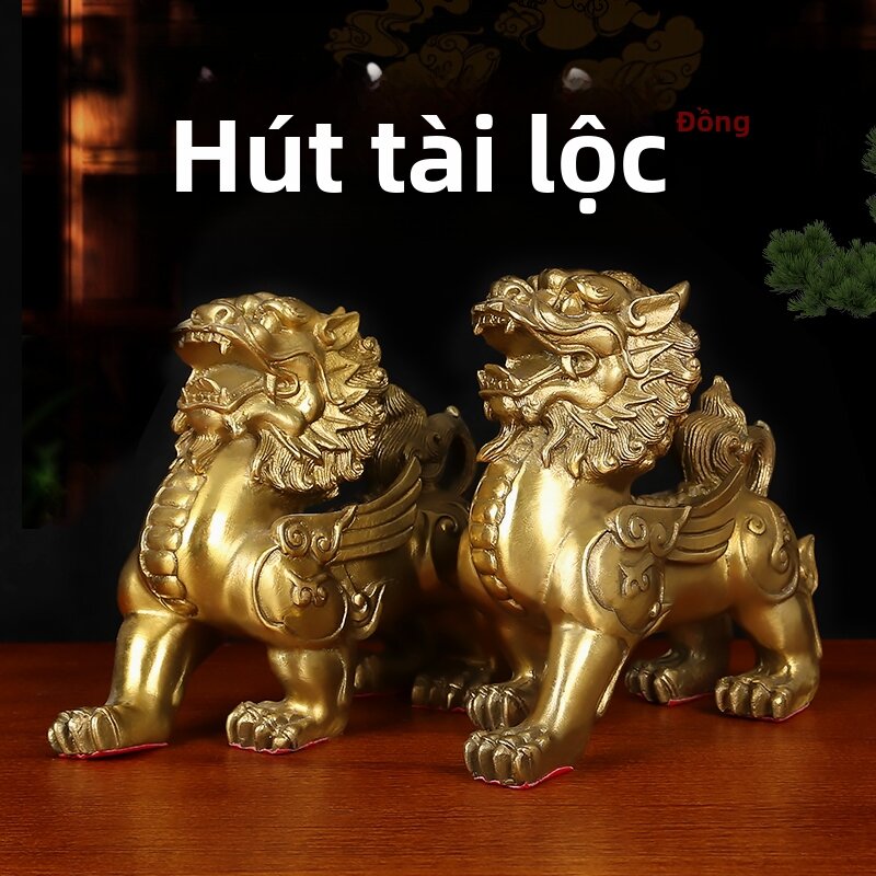 DINGFENGGE | Wealth Attraction Flying Single Horn Brass Pixiu Figurine